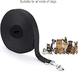 Vivifying 50ft Nylon Dog Training Lead Leash Black 15m Obedience Tracking view 5
