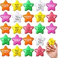 30 Pcs Motivational Star Stress Balls 2.2 Inch Stress Relief Ball with Quotes Colorful Foam Ball Inspirational Hand Exercise Toys for Relieve Anxiety Party Favors School Carnival Reward (Bright Color)