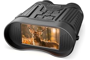 WOLFEEVO Night Vision Goggles, 4K HD Night Vision Binoculars with 7X Digital Zoom, 3'' HD Screen & Rechargeable Battery for Camping & Security, with 32GB TF Card for Photos and Videos, Gifts for Men Him Dad