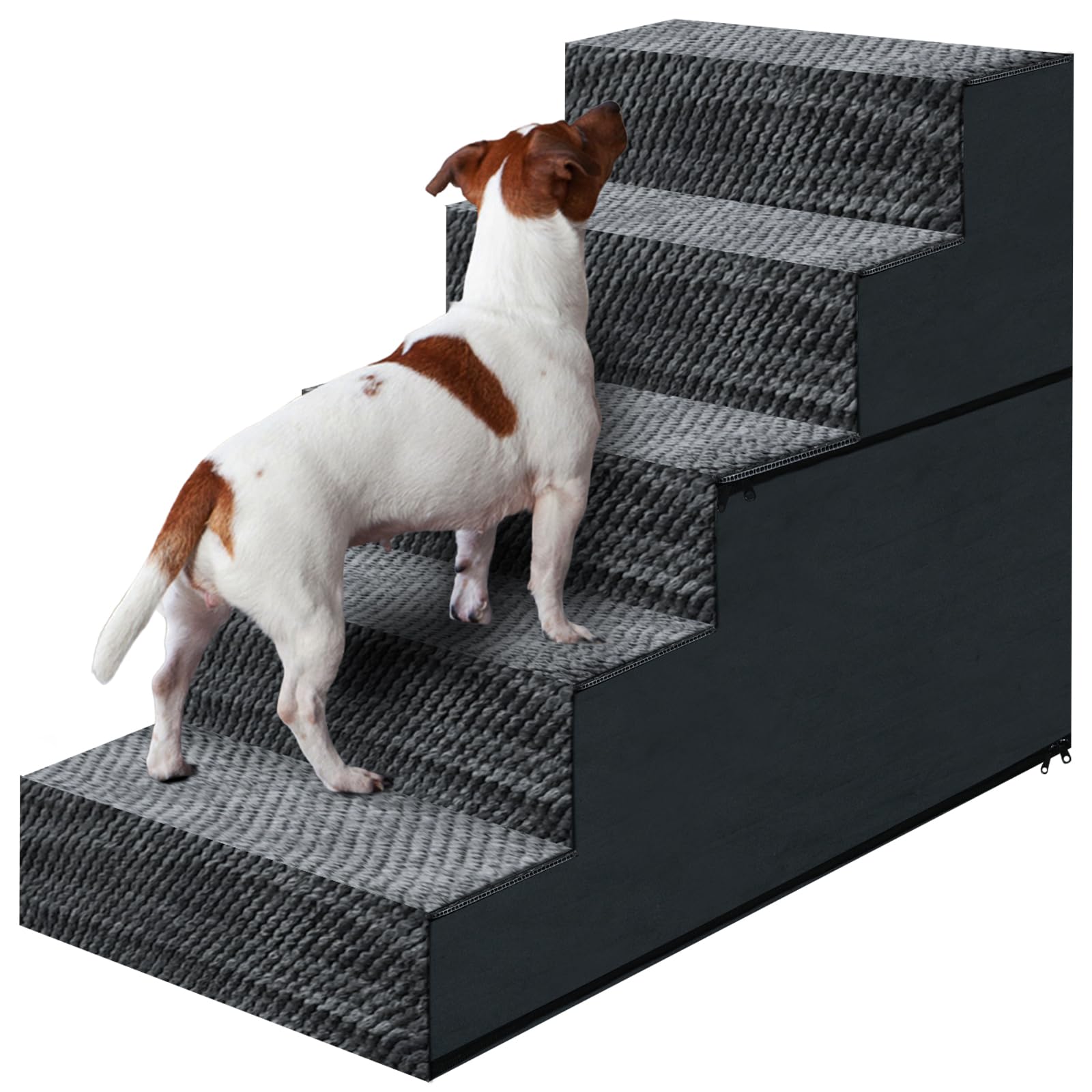 Photo 1 of 23" H Dog Stairs for Small and Medium Dogs 5-Step Ramps for High Beds and Couch Non-Slip Extra Wide Pet Stairs for Old Dogs and Puppy and Cat - Stable & Durable with Machine Washable Cover Indoor