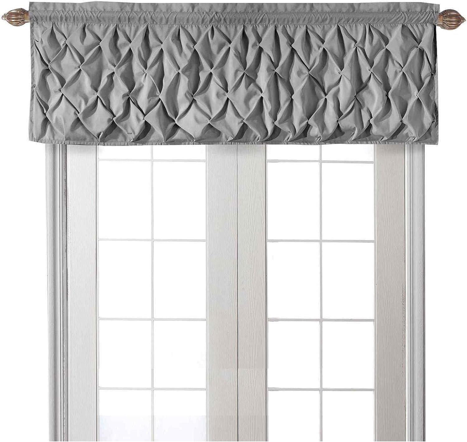 VCNY Home - Valance, Window Treatment with Rod Pocket, Modern Home Decor (Carmen Grey, 60" x 20")