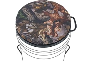 ZAIXIA 5 Gallon Bucket Seat, 360-Degree Swivel Seat Foam Cushion Bucket Seat Lid with Waterproof Cover for Dove Duck Hunting, Fishing, Baseball, Gardening and Camping