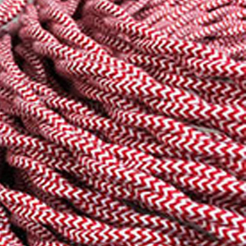 LEDSone 5 Meters Vintage Red and White Braided Flex Cable, 3 Core Twisted Fabric Electrical Cable Wire for DIY Industrial Pendant Lights