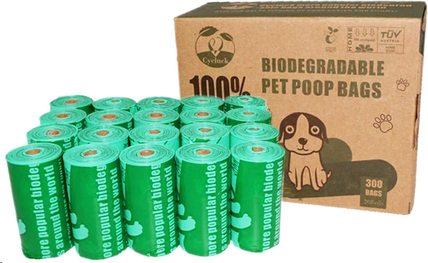 GREENER WALKER Hundekotbeutel 600 Stück - Biologisch Abbaubar & Tropfsicher