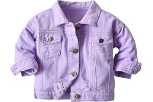 Betadog Baby Boys Girls Denim Jacket Kids Toddler Girls Button Down Jeans Jacket Top Teen Coat Outerwear