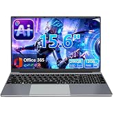 WAICID 15.6" Student Laptop with AI Assistant Included, 1 Year Office 365 | 12GB RAM 256GB SSD, FHD Display, J4105 CPU, 180&deg; Lay-Flat, USB-C(Charging, Data, Display), Thin &amp; Lightweight, 53.2Wh Battery