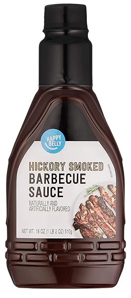 AMAZON BRAND – HAPPY BELLY HICKORY SMOKED BBQ SAUCE, 1.12 POUND (PACK OF 1)