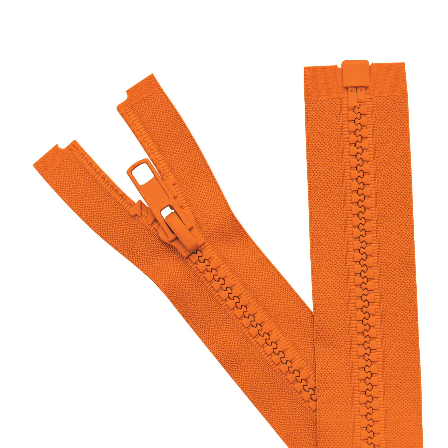 Sawoake 2PCS #5 30 Inch Separating Jacket Zippers for Sewing Coats Jacket Zipper Orange Molded Plastic Zippers Bulk Tailor DIY Sewing Tools for Garment/Bags/Home Textile