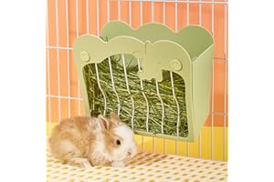 SEPTILLAR Rabbit Hay Feeder, Hanging Feeding Hay Rack for Small Animals Rabbit, Dwarf Rabbit, Guinea Pig (Green)