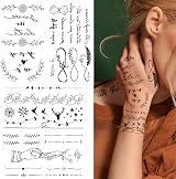 glaryyears 20pk Black Sketch Line Tiny Temporary Tattoos Stickers Face Hand view 3