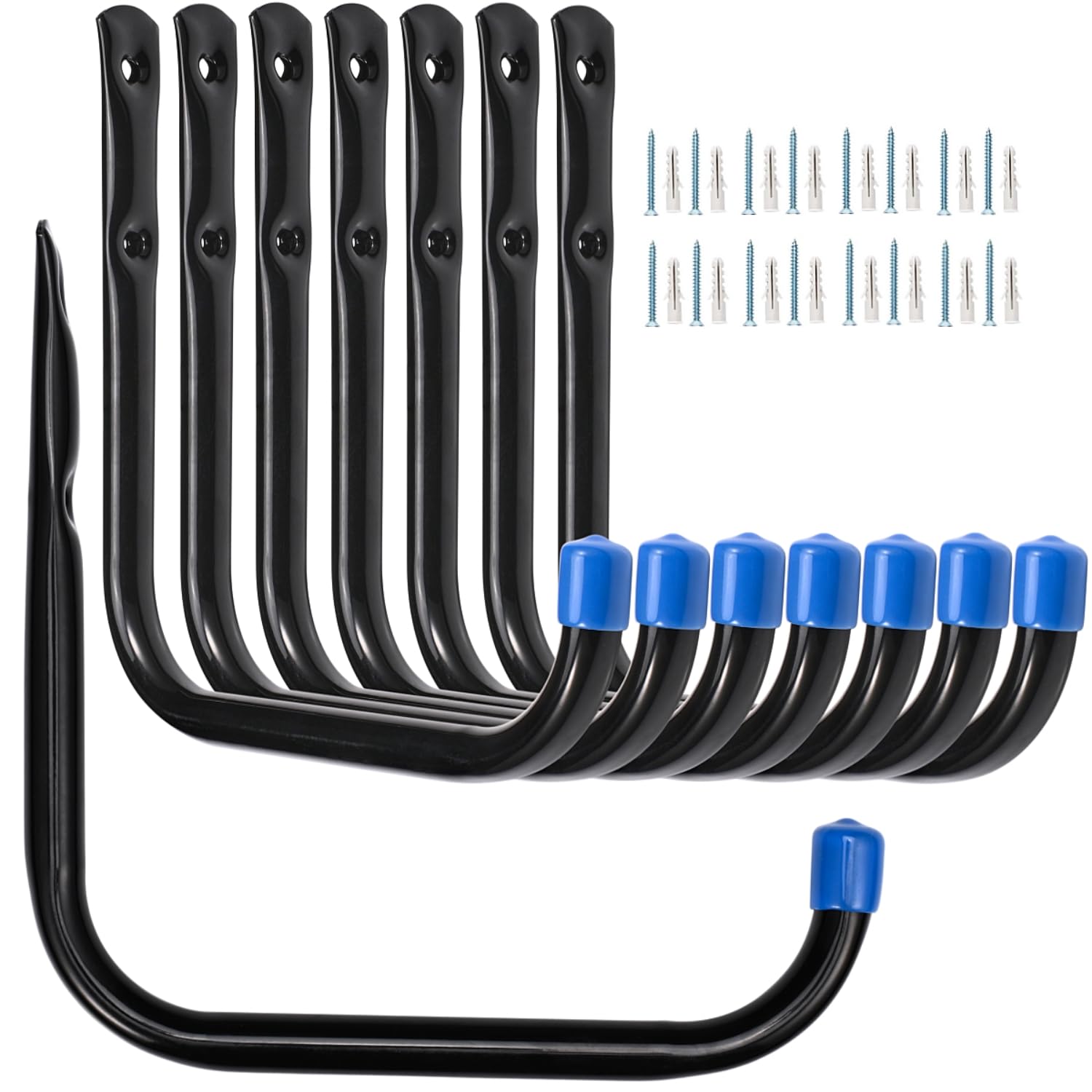 Locawaya 17cm Garage Storage Utility Hooks, Heavy Duty Ladder Hooks, Wall Mount Garage Hanger & Organizer, 8 Pack