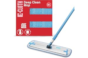 E-Cloth Deep Clean Mop – European Microfiber Damp Mop with Sturdy Telescoping Handle