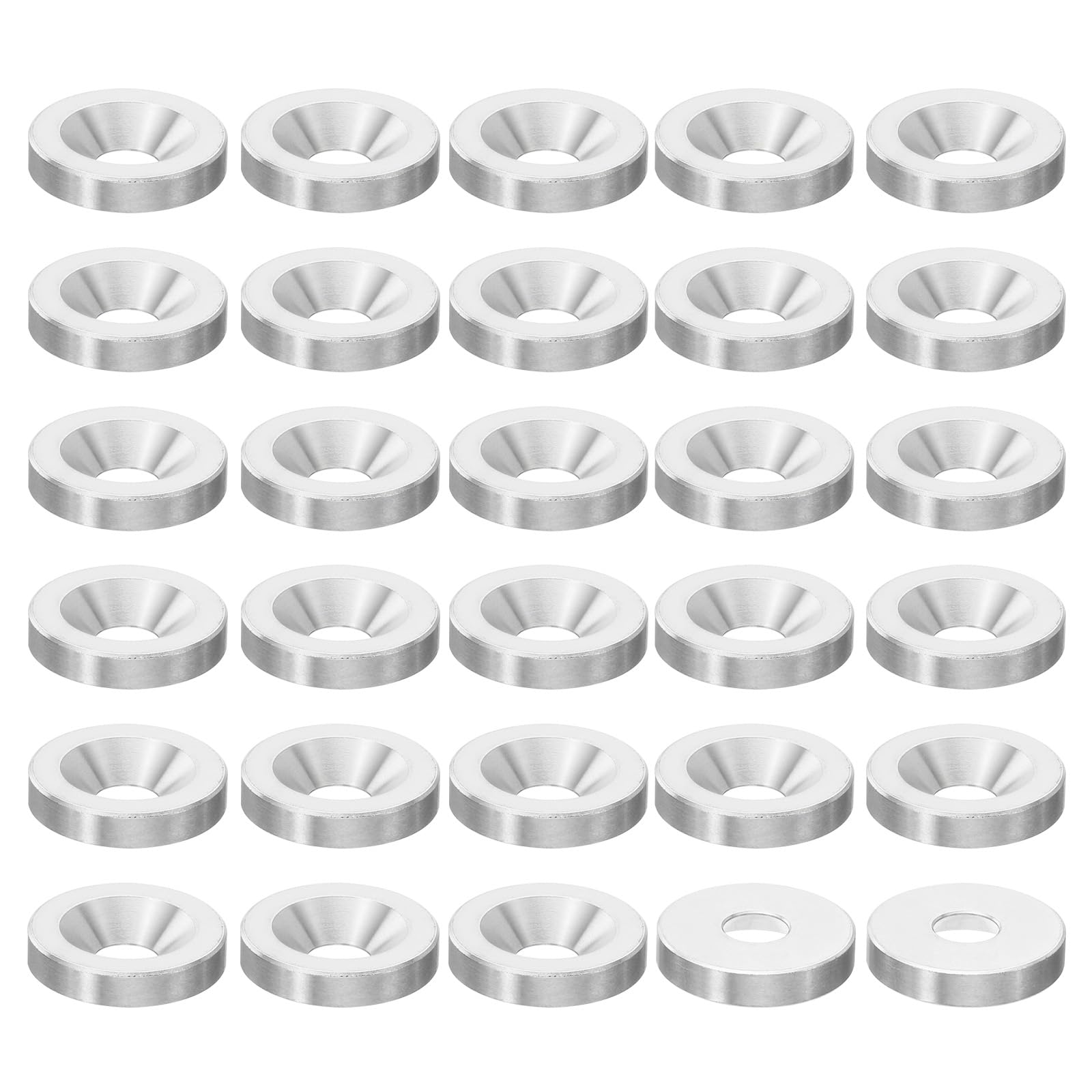 PATIKIL M8 Finish Countersunk Washer, 30pcs 25mm Dia. 5mm Tall Solid 304 Stainless Steel CNC Cup Washer Flat Screw Head Gasket for Constructions