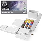 Winsor & Newton Professional Watercolor Paint Set, Compact Set, 12 Half Pan and Accessories