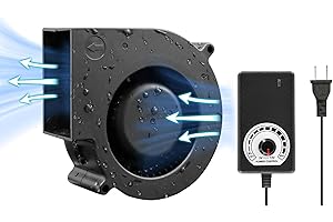PANO-MOUNTS 97mm IP68 Waterproof Underwater Blower Fan - Small 12V Powered Exhaust Fan 97x33mm 3V-12V Variable Speed Controller (1600-4000 RPM) for Inflatables Replacement