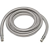 Braided Stainless Steel Ice Maker Water Supply Hose - 6 Ft - Universal 1/4" Connectors from Kelaro
