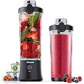 Portable Blender, Shakes and Smoothies Waterproof 20 oz BPA Free Blender Cup and a Travel Lid. (Black, 20 oz)