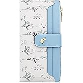 Farcauo Wallet Women Slim Wallets for Women Cute Thin Blue Women's Wallet Kawaii Flower Womens Ladies Card Holder Wallets