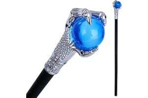 VESIL Halloween Costumes Walking Canes Blue Fire Dragon Claw Orb Wands Walking Stick Staff Photo Prop Accessory Decorations