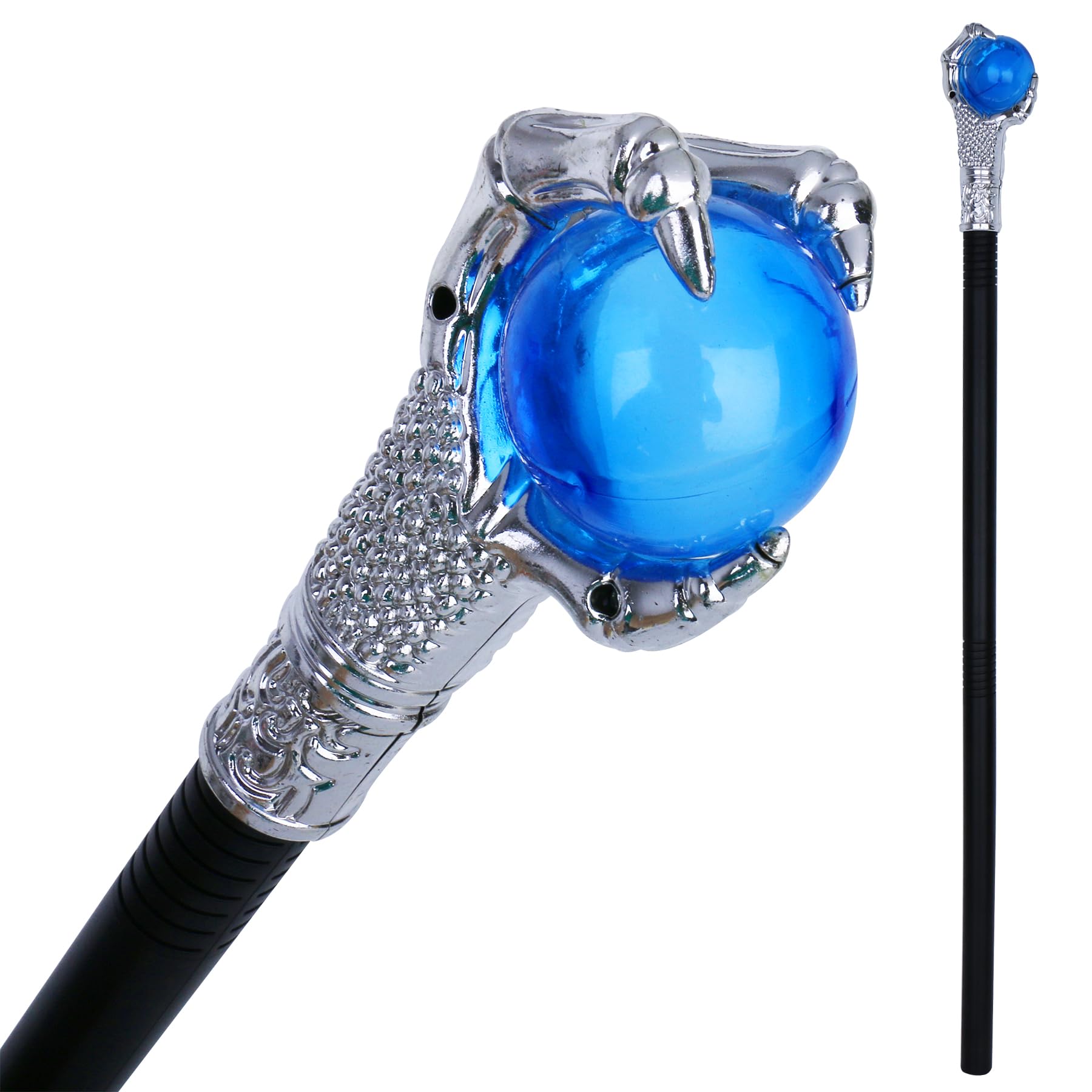 Photo 1 of **MISSING BLUE BALLHalloween Costumes Walking Canes Blue Fire Dragon Claw Orb Wands Walking Stick Staff Photo Prop Accessory Decorations