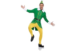 LILLIWEEN Mens Elf Costume Buddy Costume Halloween Christmas Cosplay Full Set Costumes