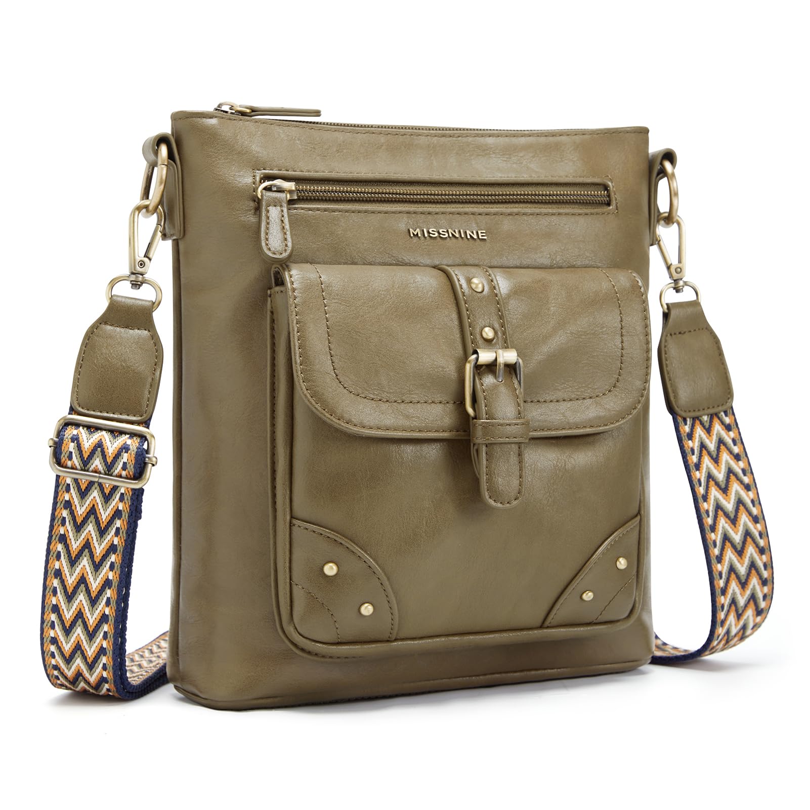 Photo 1 of Missnine Crossbody Bags for Women Multi Pocket Purses Soft Leather Medium Shoulder Handbags with Adjustable Strap