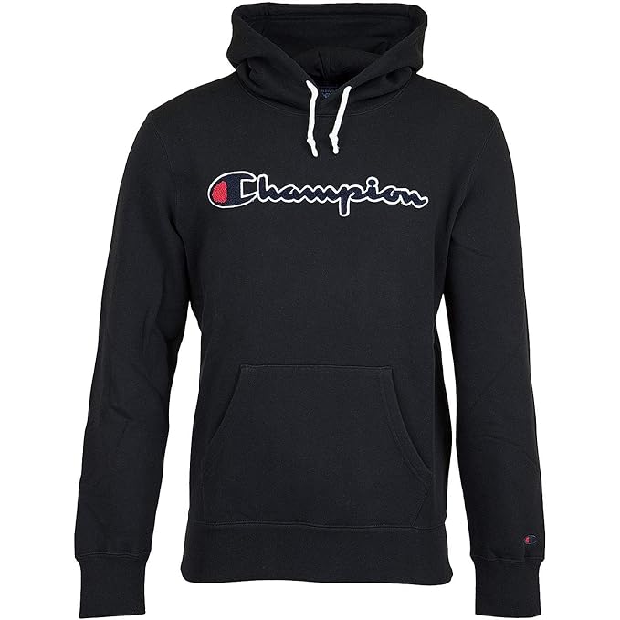 felpa champion nera con cappuccio