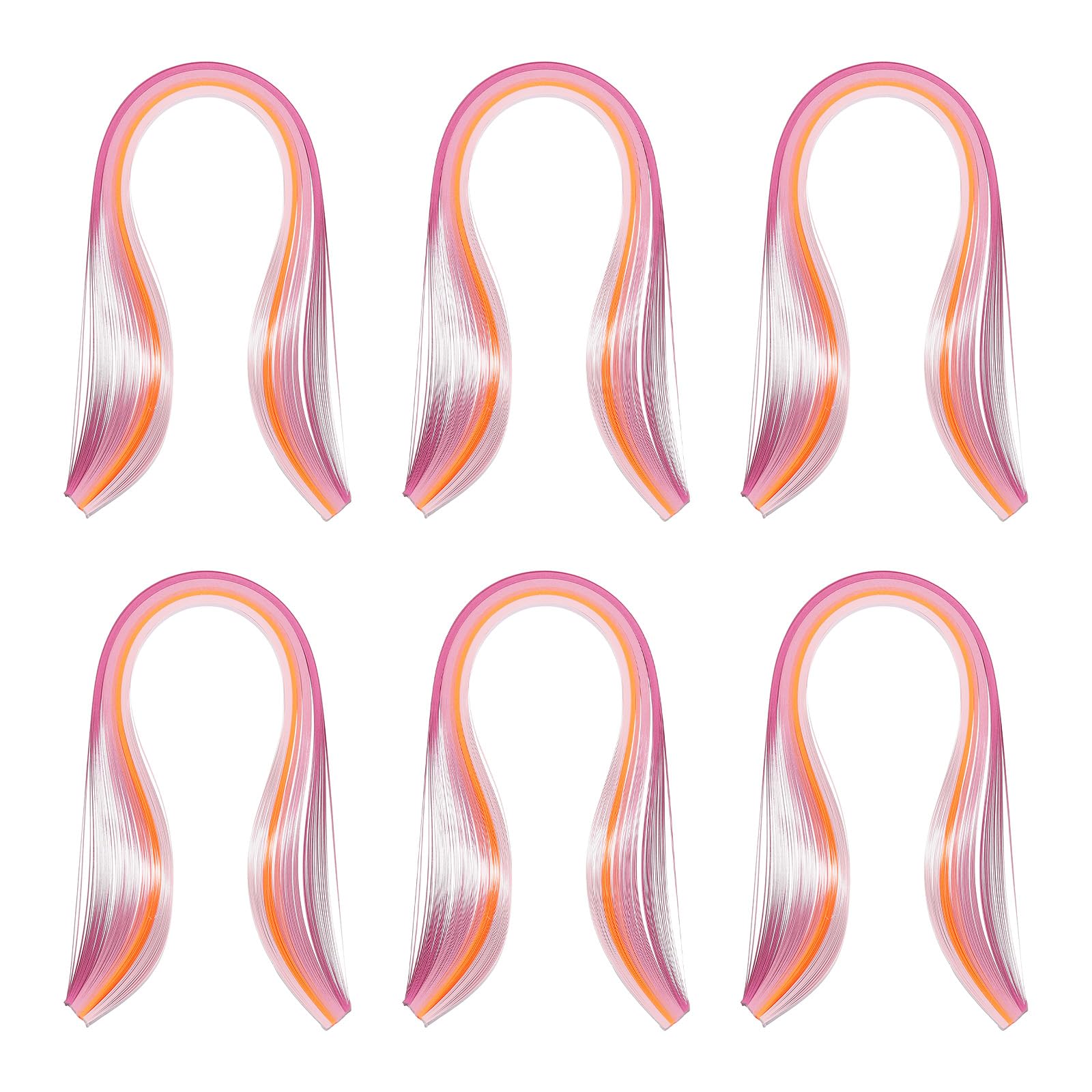 PATIKIL 600pcs Rainbow Quilling Strips Paper 3/16"(5mm) 15" Origami Paper Quilling Strip for Art DIY Hand Craft Christmas, Gradient Pink