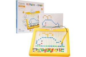 IEATFO Magnetic Dot Art Drawing Board, Montessori Magnetic Dots Board for Kids, Magnetic Dot Board Drawing Board for Kids Ages 4-8, Educational Learning Toys for Boys and Girls(10.8"x10.8")