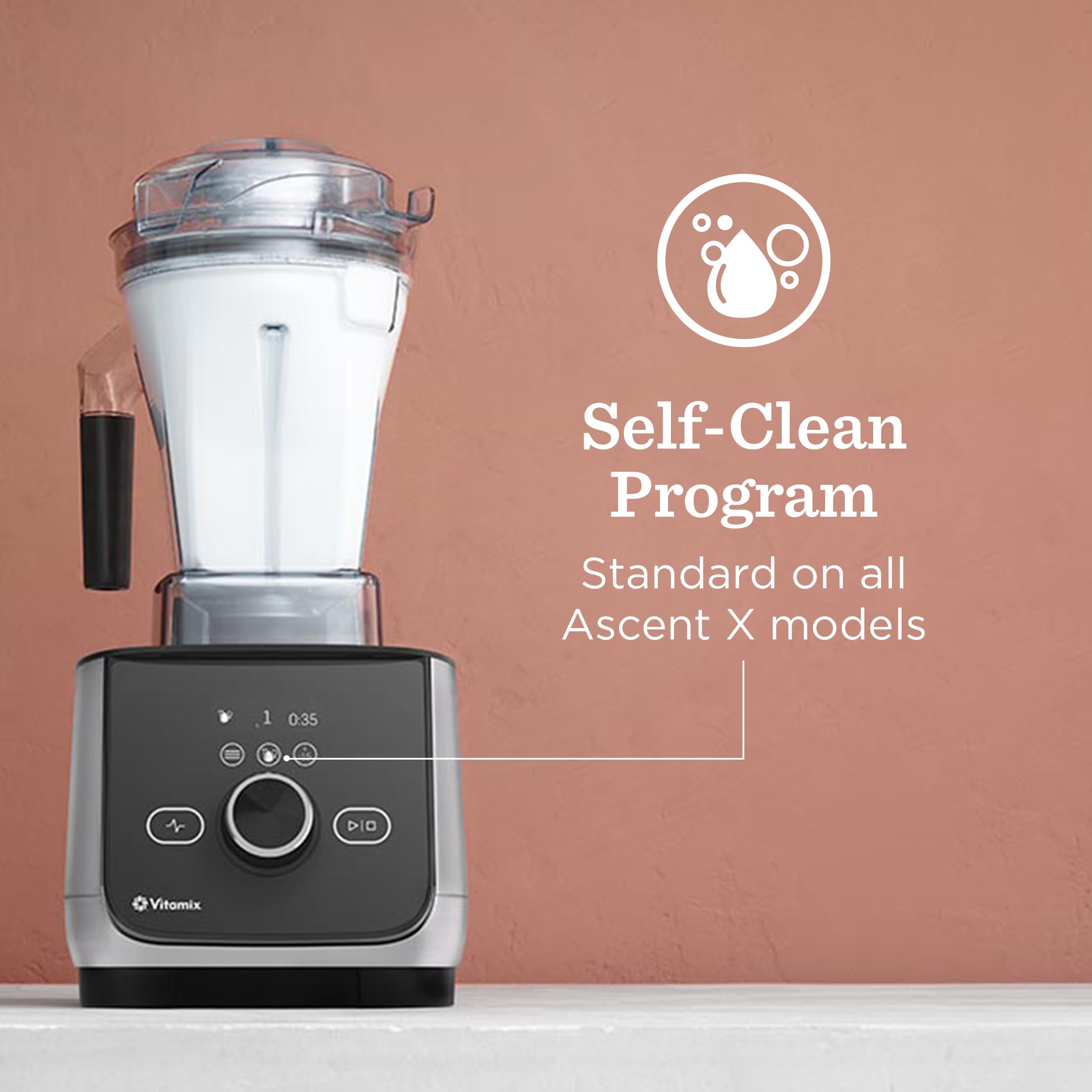 Licuadora Vitamix Ascent X4, de calidad profesional, 5 programas de licuado preestablecidos, recipiente de 48 onzas, autolimpiante, acero inoxidable cepillado
