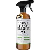 Kate Naturals Peppermint Oil Spray for Rodents, Mouse, Bat, Rat, Mice, 16oz | Non-Toxic, Pet Safe, Outdoor Rodent Repellent for Home, Yard, and Car Engines