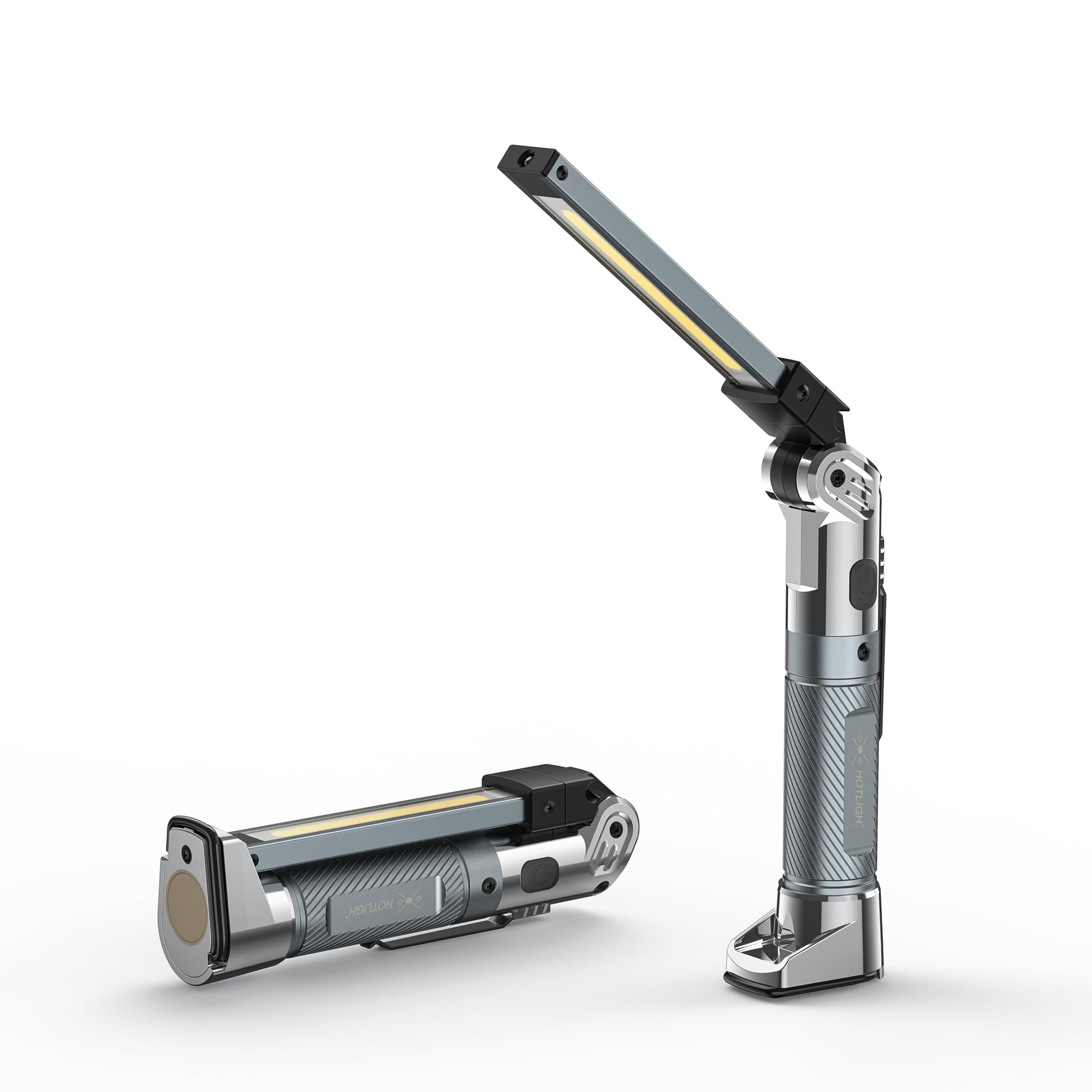 Photo 1 of HOTLIGH Magnetic Flashlight - 4000mAh Rechargeable Work Light with Hook Design, 1200 Lumens Led Work Light, 3 Lighting Modes Mechanic Light
