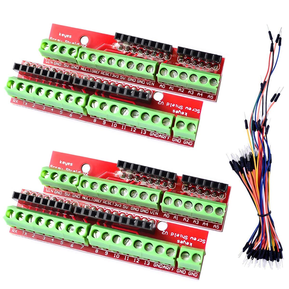 Youmile 2PACK Screw Shield V2 Expansion Board Terminal Compatible With Arduino UNO R3 With Dupont Cable Female to Male