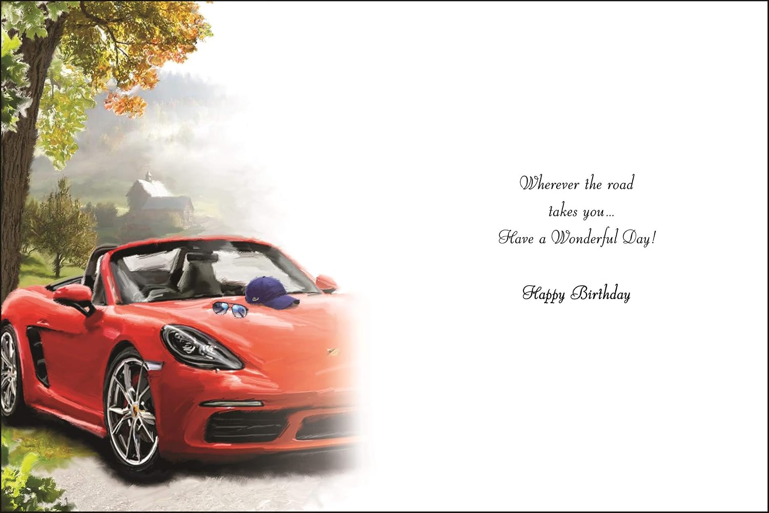 Jonny Javelin Male Happy Birthday Wishes for A Wonderful Day Card - Red Sports Car, 145mm x 194mm - Image 3