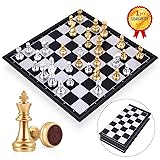 Peradix ajedrez magnetico Plegable,Juegos de Mesa Tablero de Ajedrez con Caja Se