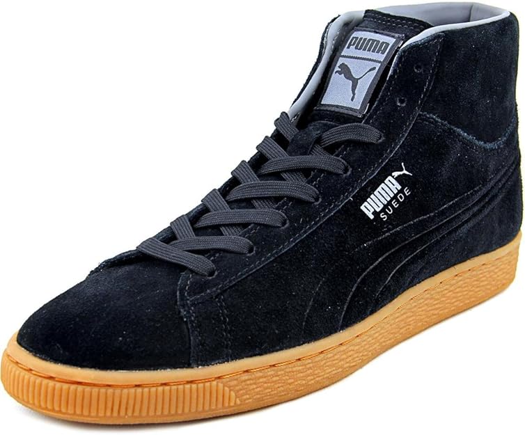 PUMA Suede Mid Silicone Emboss (/Steel /) Skate Shoes Black Amazon.co