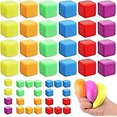 100 Pack Slow Rising Stress Cube Fidget Soft Dough Square Bulk for Adults Anxiety Relief Sensory Stress Relief Balls for Office Coworker Women Men Teacher Party Favors