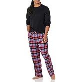 Amazon Essentials Men's Flannel Pant and Long-Sleeve T-Shirt Pajama Set