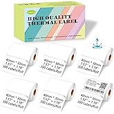Lemketan 40mm x 30mm Thermal Labels, 1.57''x1.18'' Label Maker Tape Refill, Weatherproof & Tear-Resistant Thermal Stickers Compatible for Phomemo M110, Supvan T50M Pro [300 Labels/Roll x 6]