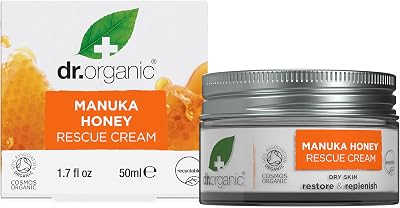 Dr Organic Manuka Honey Rescue Cream Dry Skin Natural Vegetarian Cruelty-Free