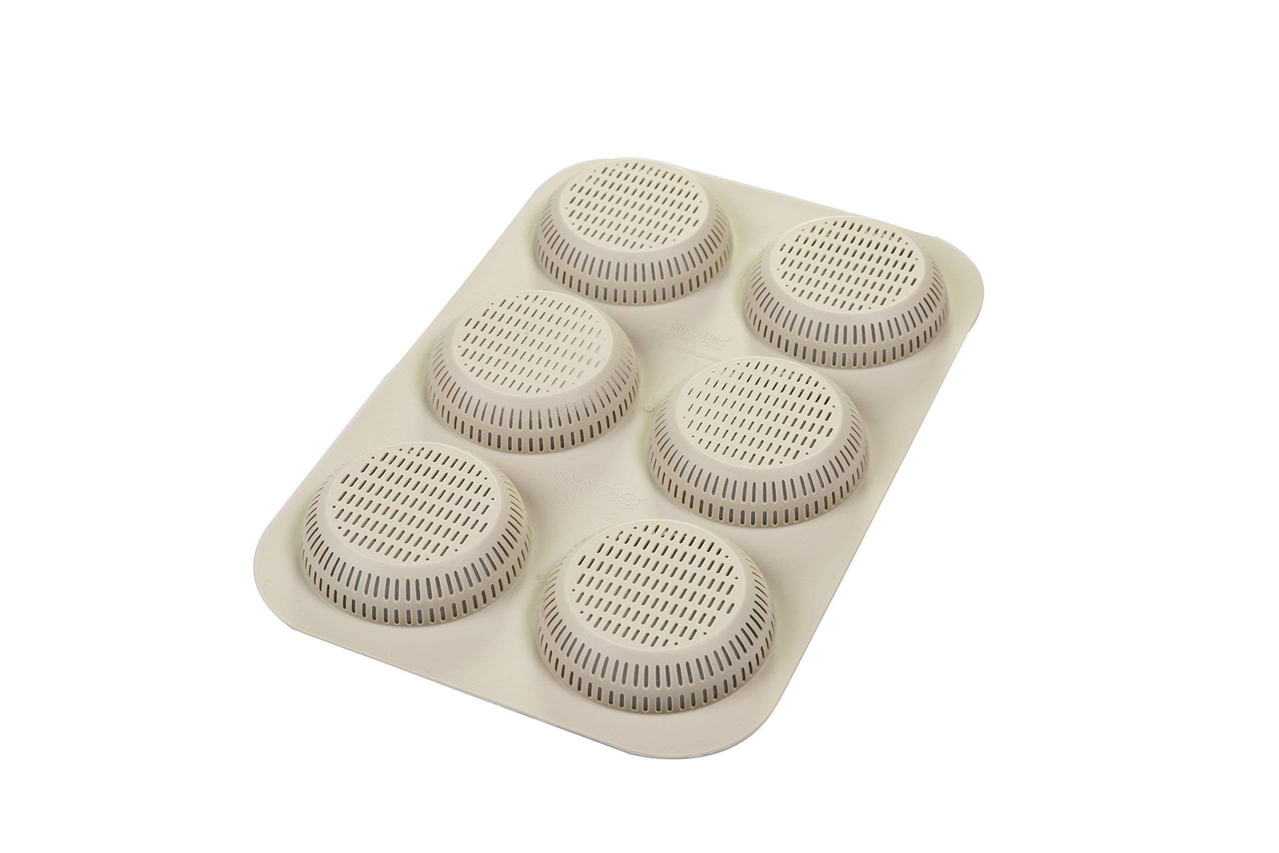 Silikomart | Silicone Snack Mould BURGER BREAD, Non-stick, Pack of 1 Mould for 6 Hamburger Buns, Ø 80 h 20 mm, Made in Italy — image 1