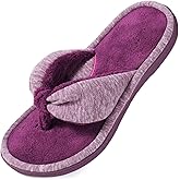 Wishcotton Women's Memory Foam Spa Thong Flip Flops Cozy Indoor Slippers, Ladies Summer Lightweight Open Toe House Sandals