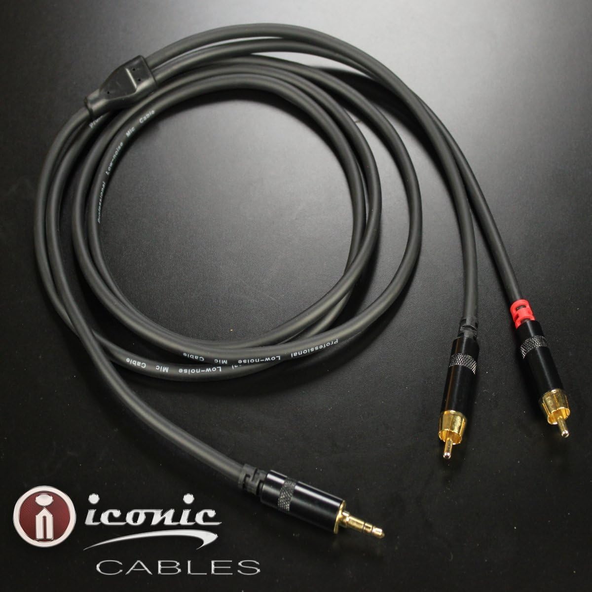 6 ft. 3.5mm Stereo Gold TRS Male to Dual Mono Male RCA Adapter Cable