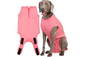Wabdhaly Dog Surgery Recovery Suit for Female Spay,Puppy Surgical Recovery Zip Up Suit,Anti-Licking Bodysuit for Abdominal Wounds,Cone Alternative Recovery Blank Suit for Dogs