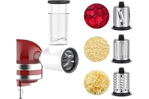 Cheese Grater Kitchen Aid Attachment, Kitchen Aid Cheese Grater Attachment for Kitchenaid Stand Mixer, Cheese Grater Kitchen Aid, Cheese Grater Machine with 3 Blades by COFUN