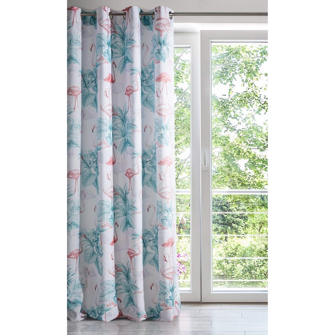 Eurofirany Curtain 140 x 250 cm White Turquoise Pink