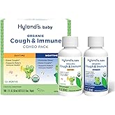 Hyland's Baby Organic Cough Syrup and Immune Support Day and Night Combo Pack, Eases Coughs, Supports Immunity, Promotes Slee