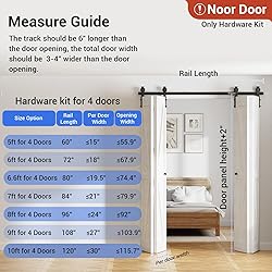 CCJH 96" Bi-Folding Sliding Barn Door Hardware Kit