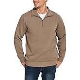 PINSPARK Men's Quarter Zip Pullover Sweatshirts Mock Neck Casual Long Sleeve Fall Winter Warm Fleece Cotton Sweatshirt