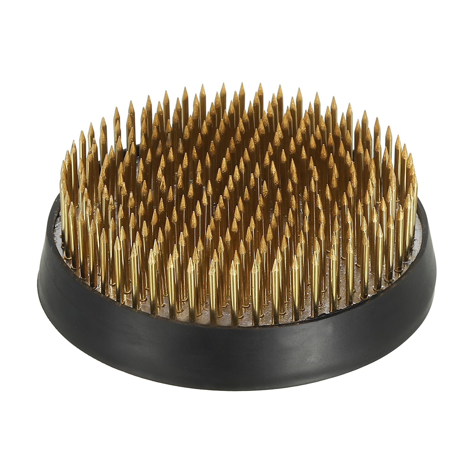 PATIKIL 2.8" Flower Frogs Ikebana Kenzan, Flower Arranger Tool Brass Floral Frog Pin Holder for Vase Flower Arrangement, Gold Tone